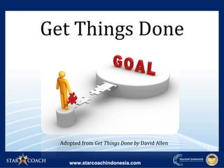 Get	
  Things	
  Done	
  
Adopted	
  from	
  Get	
  Things	
  Done	
  by	
  David	
  Allen	
  
 
