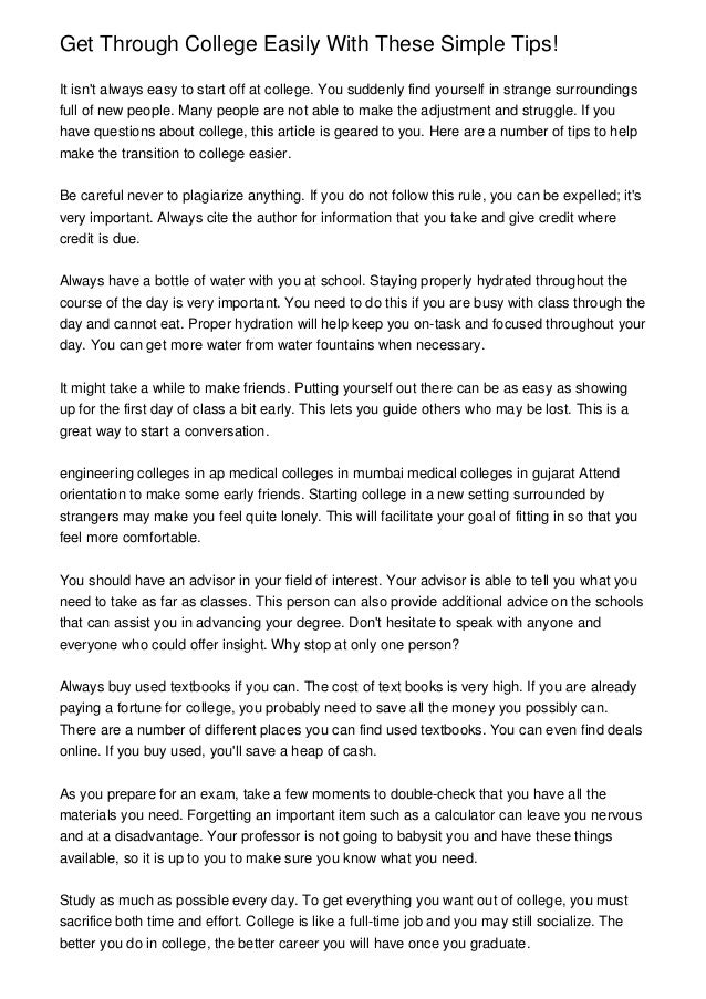 How to get through college