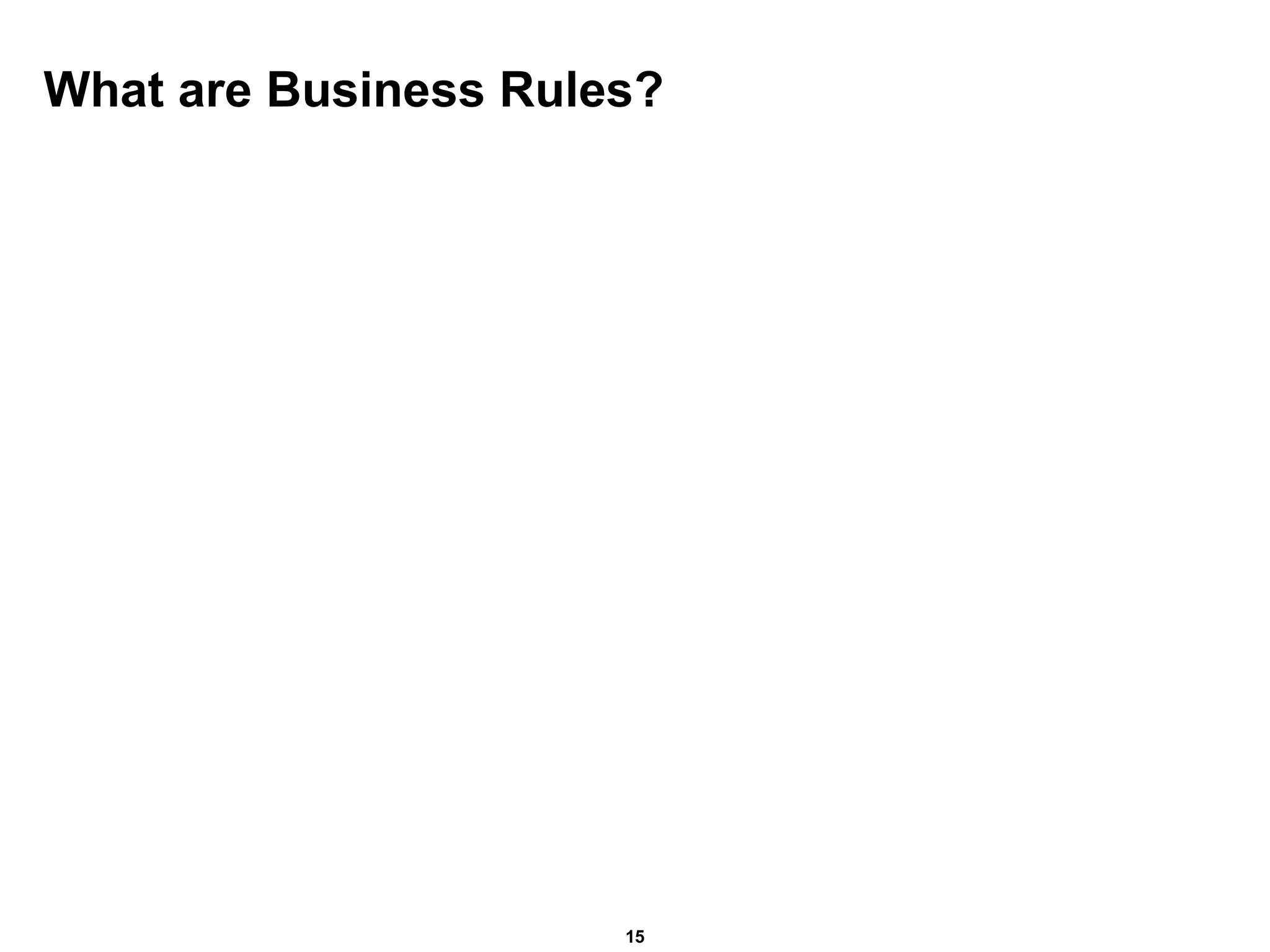 What are Business Rules? 