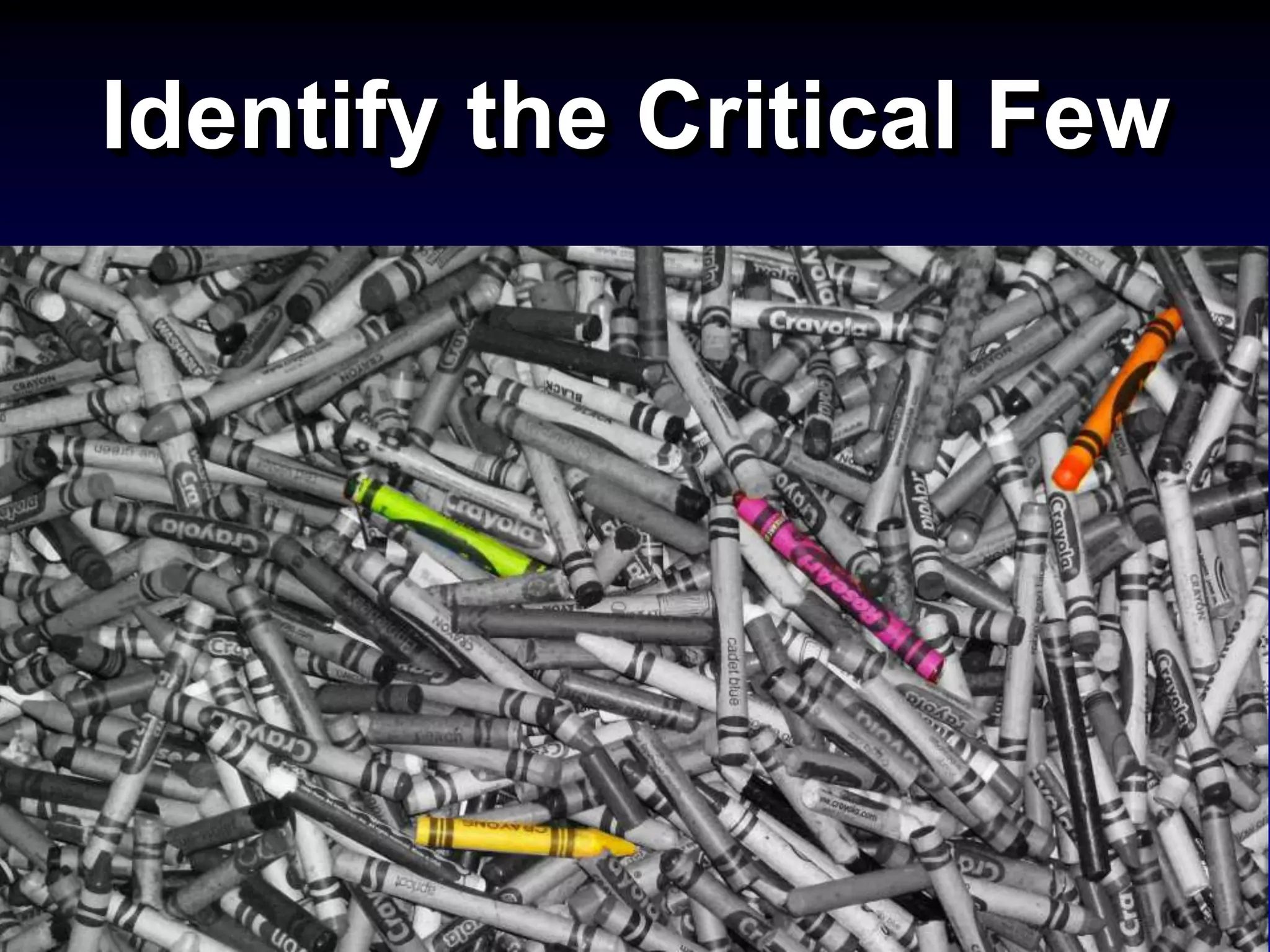 Identify the Critical Few
 