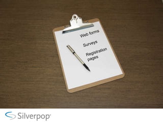 Web formsSurveysRegistration pages