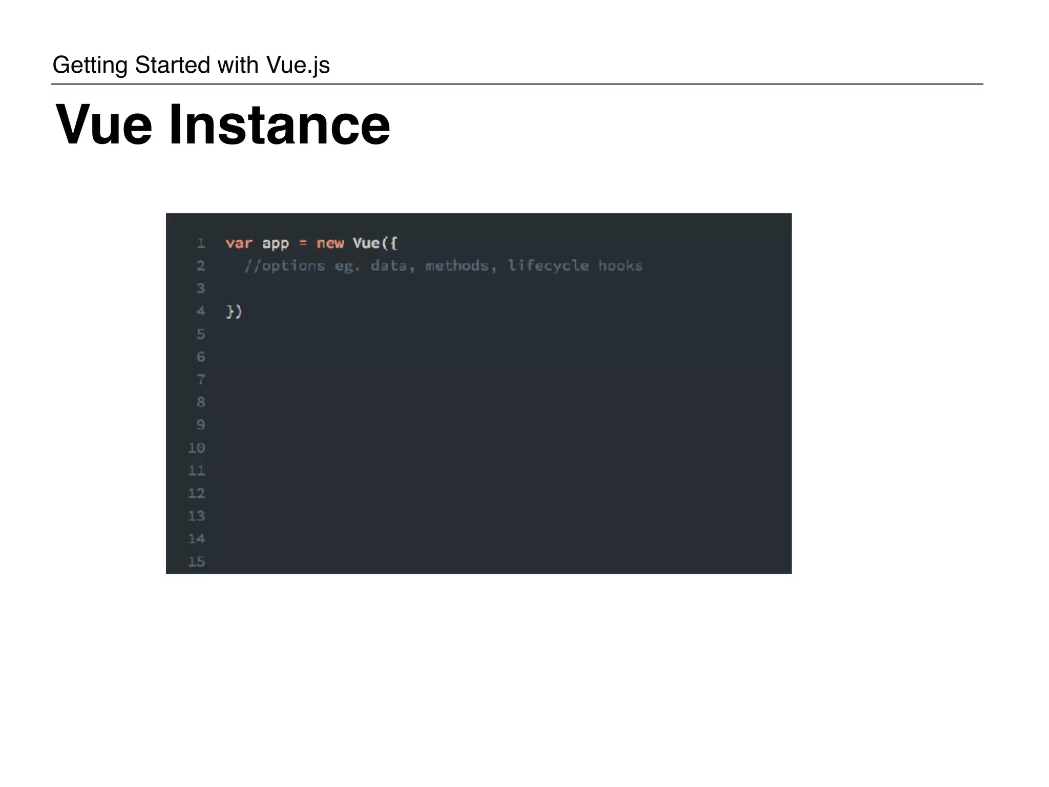 Vue Instance Getting Started with Vue.js 