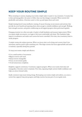 Keeping In Predictable Routine Starting Exercise Again Safely: A Structured Guide to Rebuilding ...
