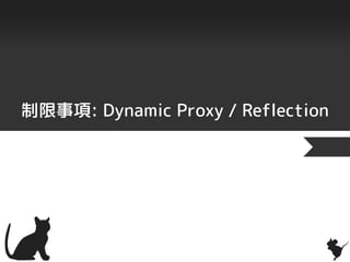 制限事項: Dynamic Proxy / Reflection
 