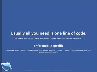 Getting Started in the Mobile Web