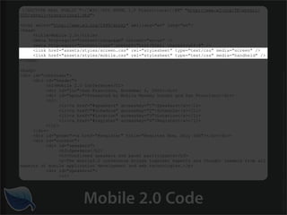 Getting Started in the Mobile Web