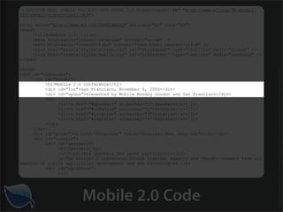 Getting Started in the Mobile Web