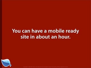 Getting Started in the Mobile Web