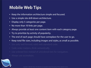 Getting Started in the Mobile Web