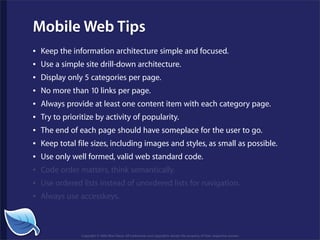 Getting Started in the Mobile Web