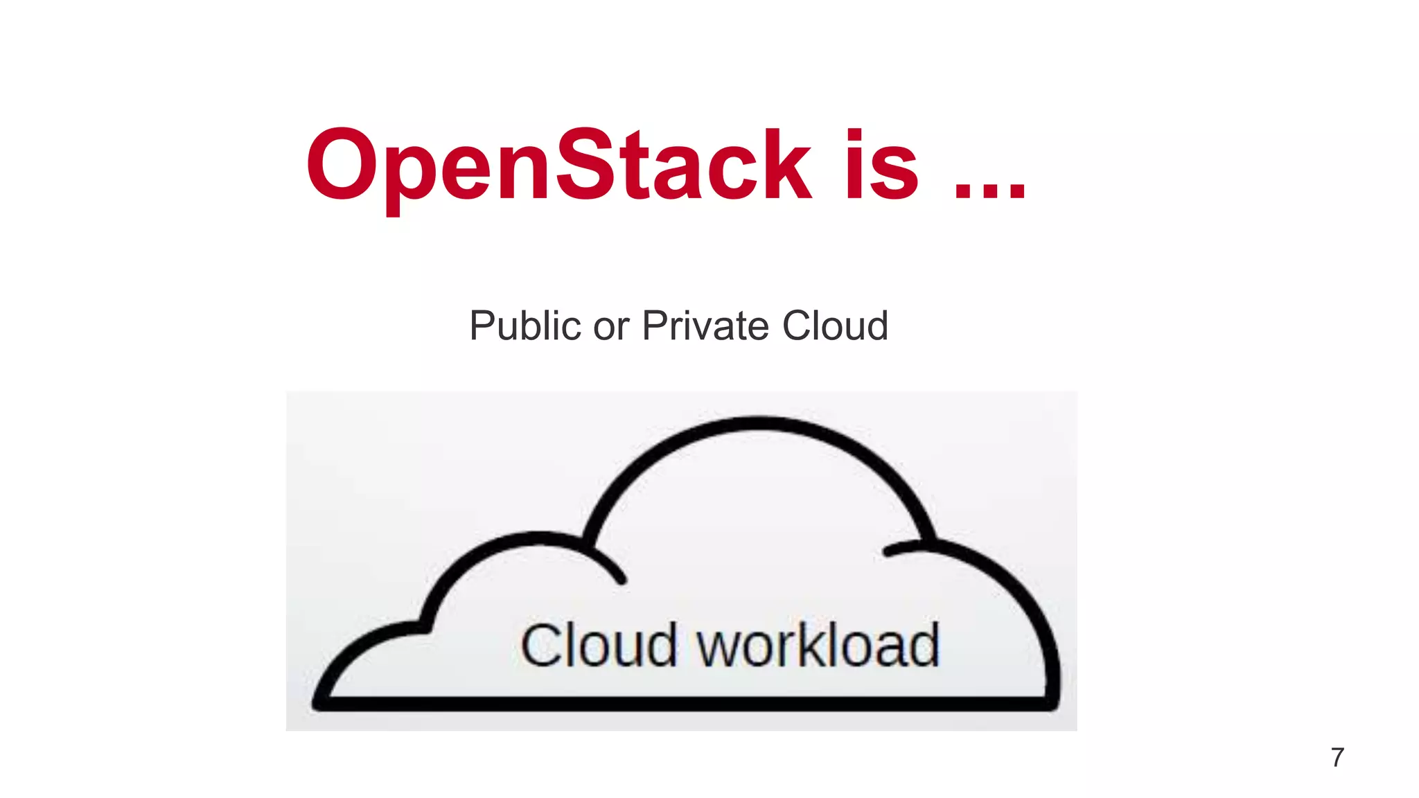 OpenStack is ...
Public or Private Cloud
7
 