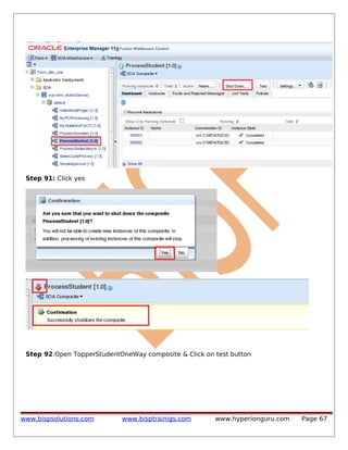 Step 91: Click yes

Step 92:Open TopperStudentOneWay composite & Click on test button

www.bispsolutions.com

www.bisptrainigs.com

www.hyperionguru.com

Page 67

 