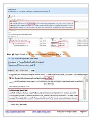 Step 95: Open Flow trace & check that the fault is recoverable or not

www.bispsolutions.com

www.bisptrainigs.com

www.hyperionguru.com

Page 69

 
