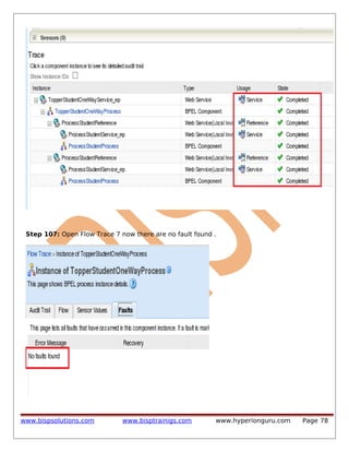 Step 107: Open Flow Trace 7 now there are no fault found .

www.bispsolutions.com

www.bisptrainigs.com

www.hyperionguru.com

Page 78

 