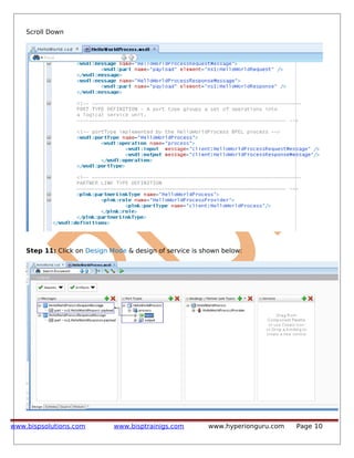Scroll Down
Step 11: Click on Design Mode & design of service is shown below:
www.bispsolutions.com www.bisptrainigs.com www.hyperionguru.com Page 10
 