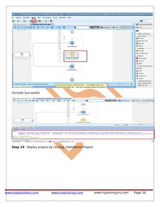 Compile Successful
Step 19: Deploy project by clicking HelloWorld Project.
www.bispsolutions.com www.bisptrainigs.com www.hyperionguru.com Page 16
 
