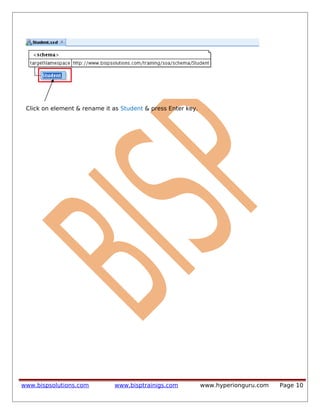 Click on element & rename it as Student & press Enter key.
www.bispsolutions.com www.bisptrainigs.com www.hyperionguru.com Page 10
 