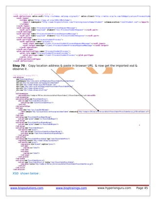 Step 70 : Copy location address & paste in browser URL & now get the imported xsd &
observe it .
XSD shown below :
www.bispsolutions.com www.bisptrainigs.com www.hyperionguru.com Page 45
 