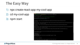 40© 2018 Rogue Wave Software, Inc. All Rights Reserved.
1) npx create-react-app my-cool-app
2) cd my-cool-app
3) npm start
 