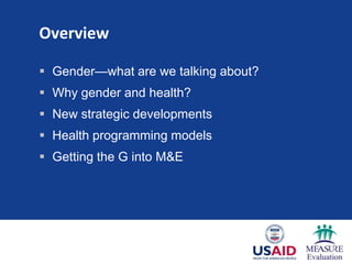 Getting the G into M&E: Gender and Monitoring and Evaluation | PPTX