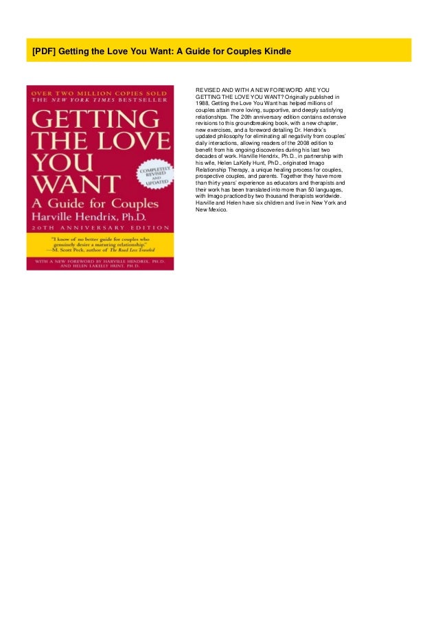 Pdf Getting The Love You Want A Guide For Couples Kindle