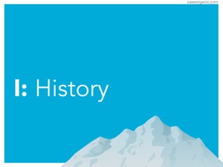 caseorganic.com
I: History
 