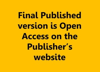Final Published
version is Open
Access on the
Publisher’s
website
 