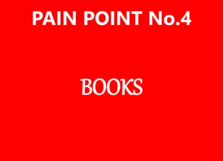 BOOKS
PAIN POINT No.4
 