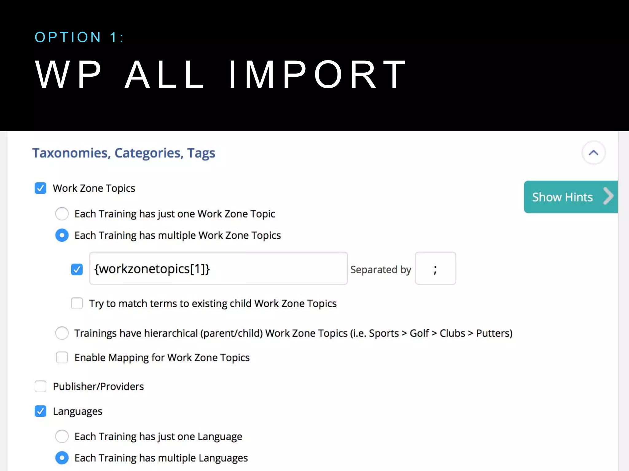 W P A L L I M P O R T
O P T I O N 1 :
 