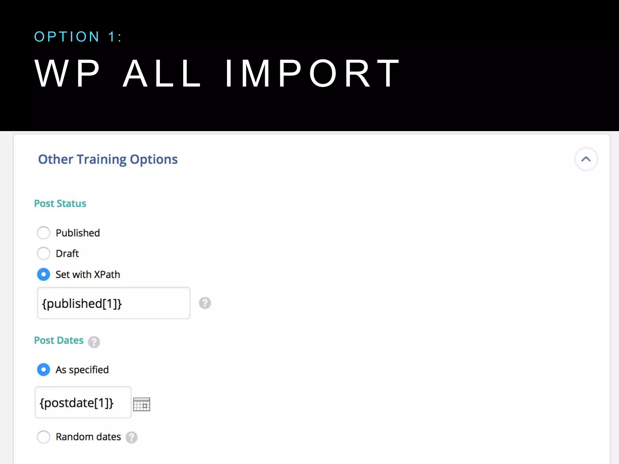 W P A L L I M P O R T
O P T I O N 1 :
 