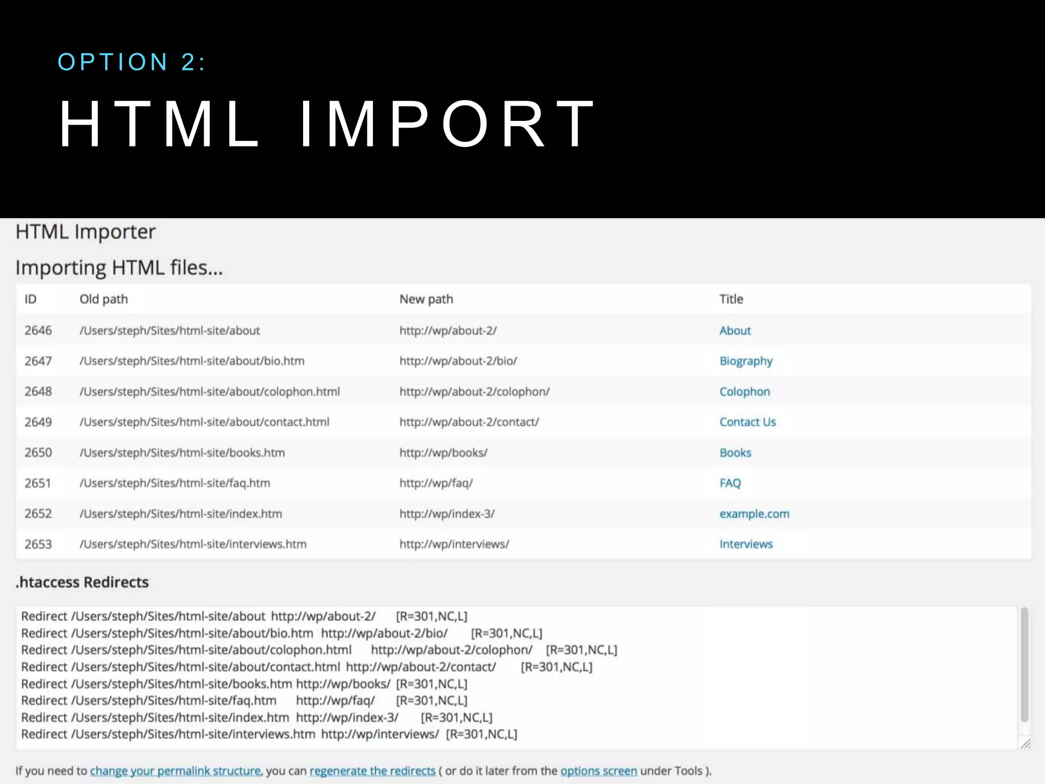 H T M L I M P O R T
O P T I O N 2 :
 