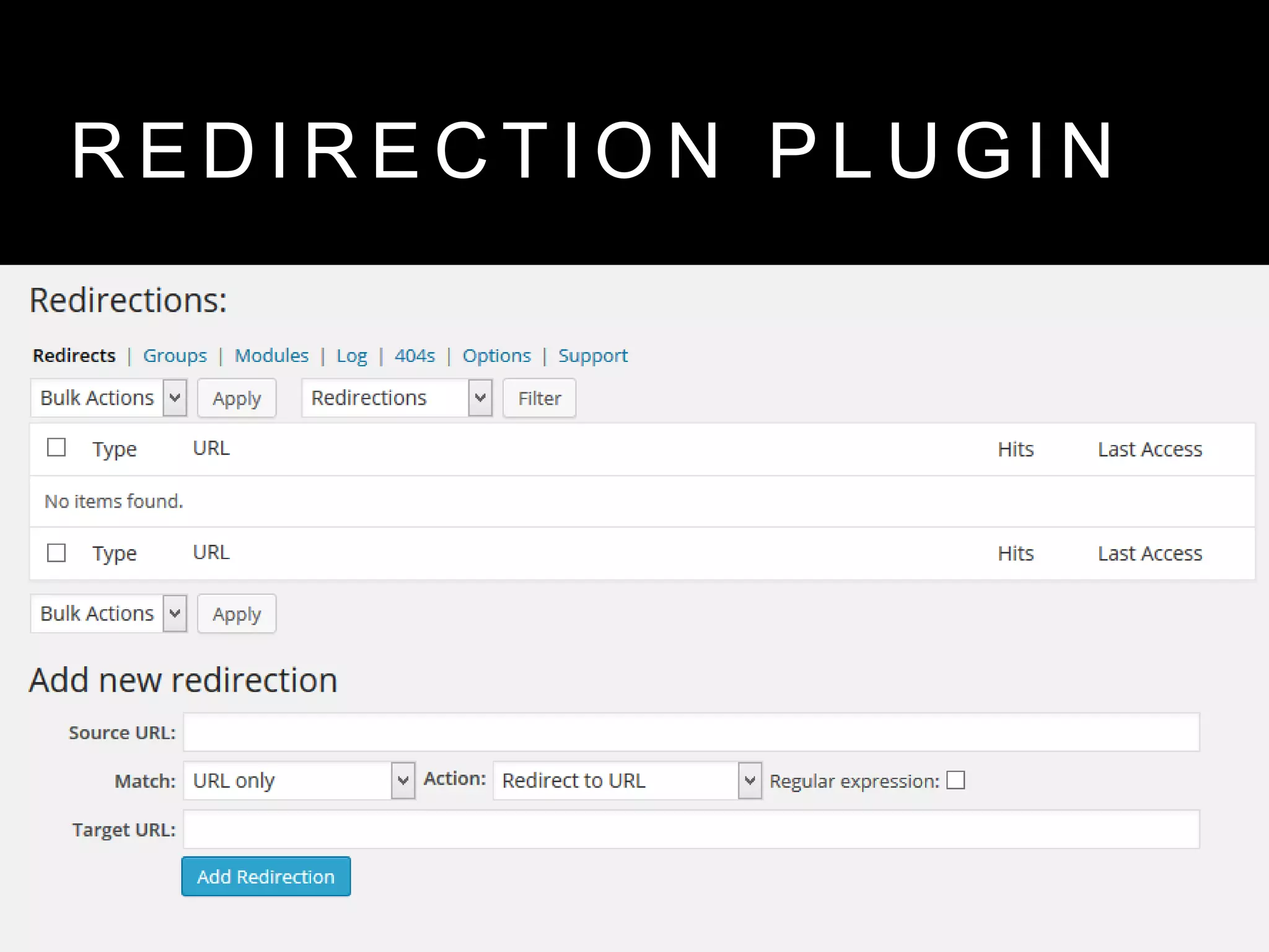 R E D I R E C T I O N P L U G I N
 