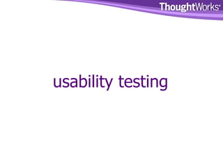 usability testing   