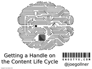 Copyright © Joe Gollner 2014
Getting a Handle on
the Content Life Cycle @joegollner
 
