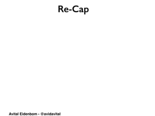Re-Cap
Avital Eidenbom - @avidavital
 