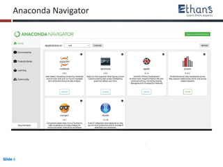 Slide 6
Anaconda Navigator
 