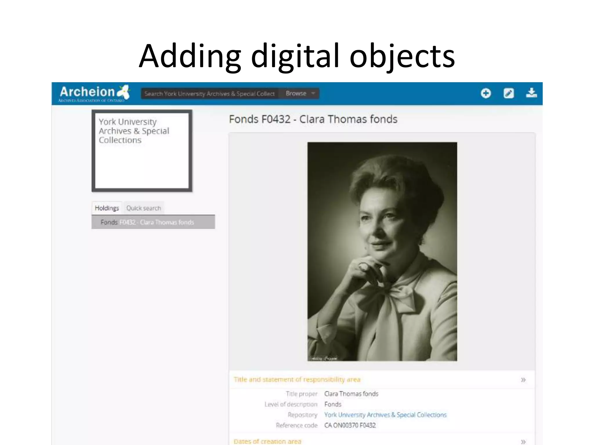 Adding digital objects

 