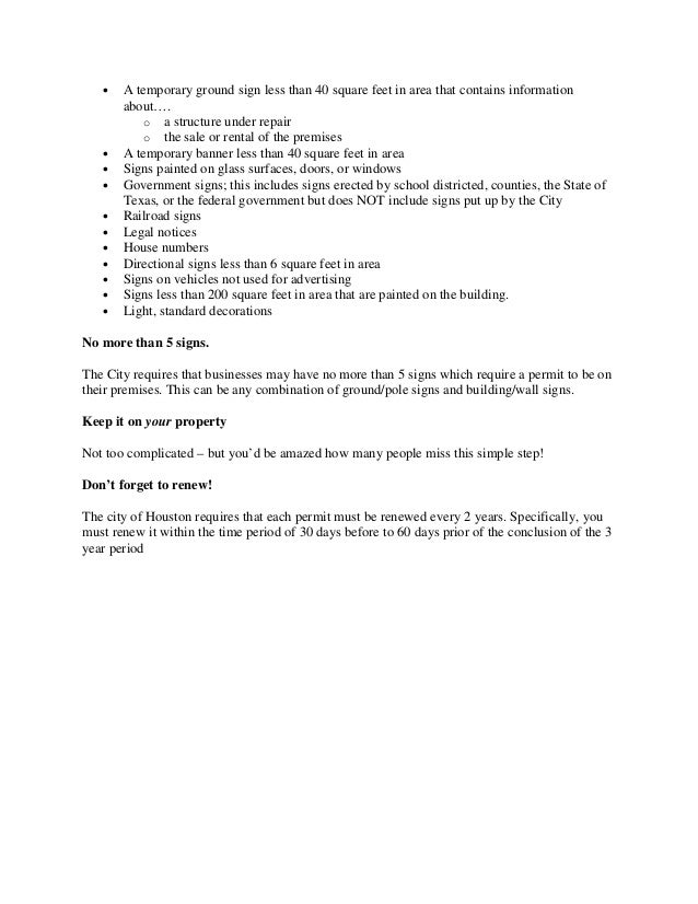 Getting a sign permit in the City of Houston