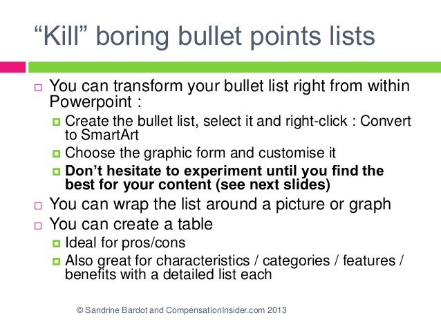 Getting away from bullet points