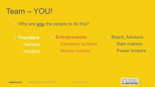 Proprietary and ConfidentialProprietary and Confidential
Team – YOU!
 Why are you the people to do this?
 Founders:
• Hackers
• Hustlers
51startupsecrets.comGetting behind the Perfect Pitch
 Entrepreneurs
• Company builders
• Market makers
 Board, Advisors
• Rain makers
• Power brokers
 