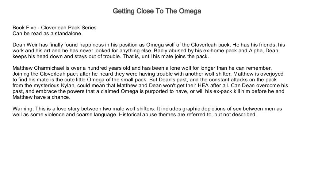 The Omega Objection by G.L. Carriger The Omega Objection by G.L. Carriger