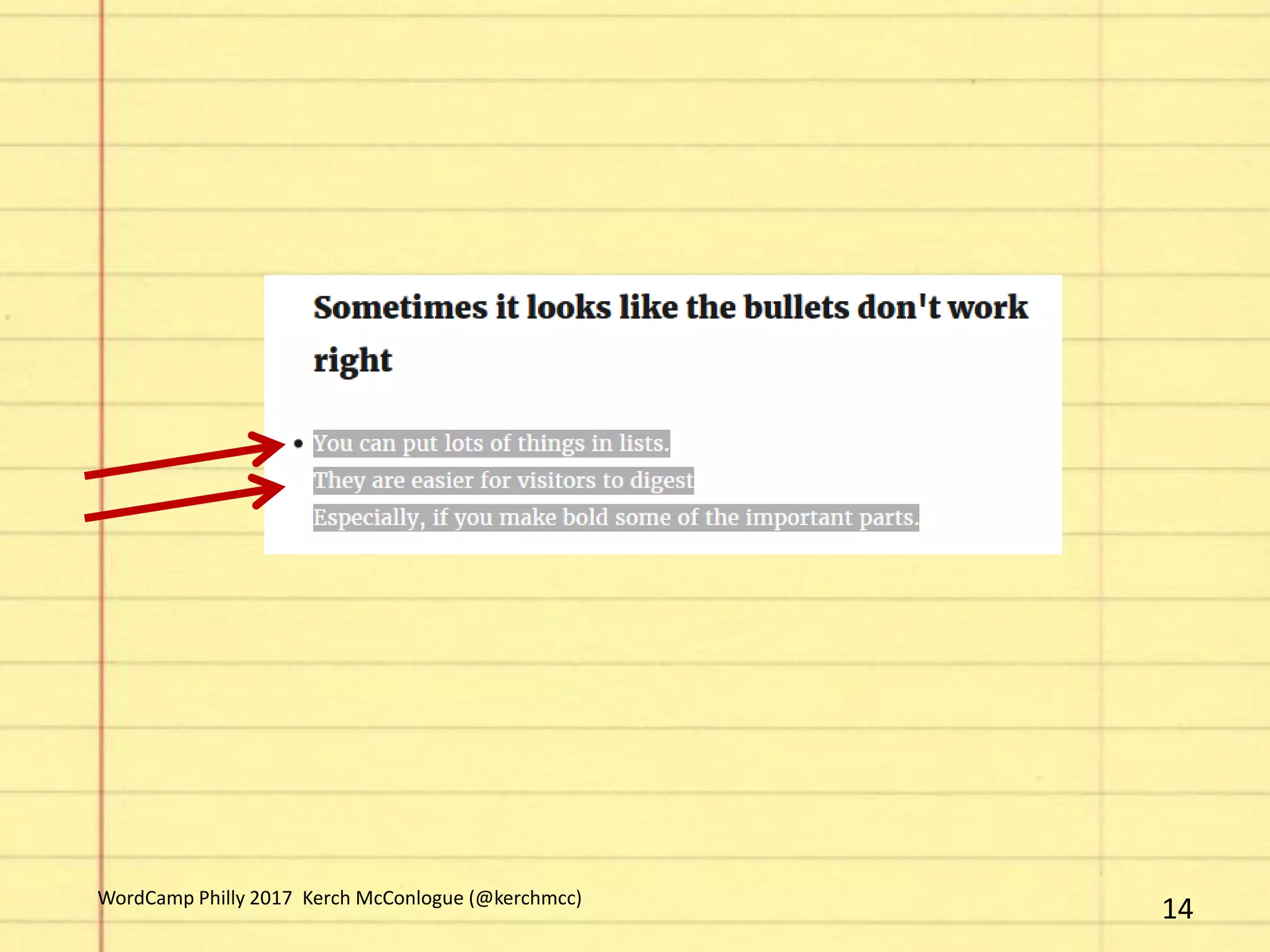 14WordCamp Philly 2017 Kerch McConlogue (@kerchmcc)
 