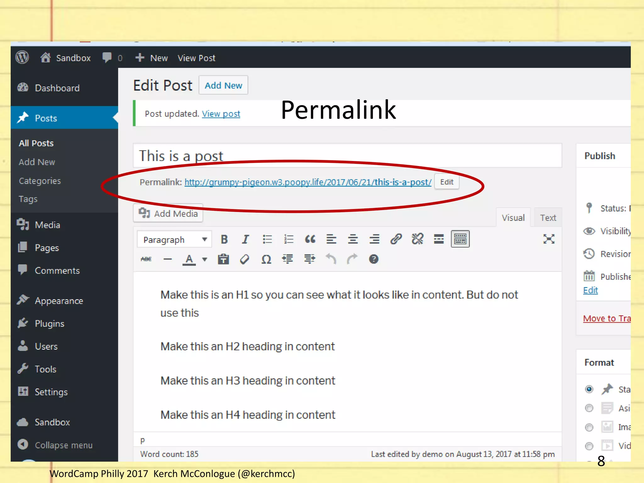 Permalink
8
WordCamp Philly 2017 Kerch McConlogue (@kerchmcc)
 