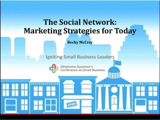 The Social Network: Marketing Strategies for Today Becky McCray  Igniting Small Business Leaders 