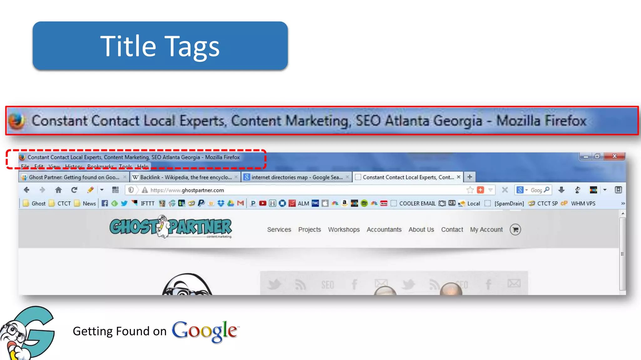 Title Tags

Getting Found on

 