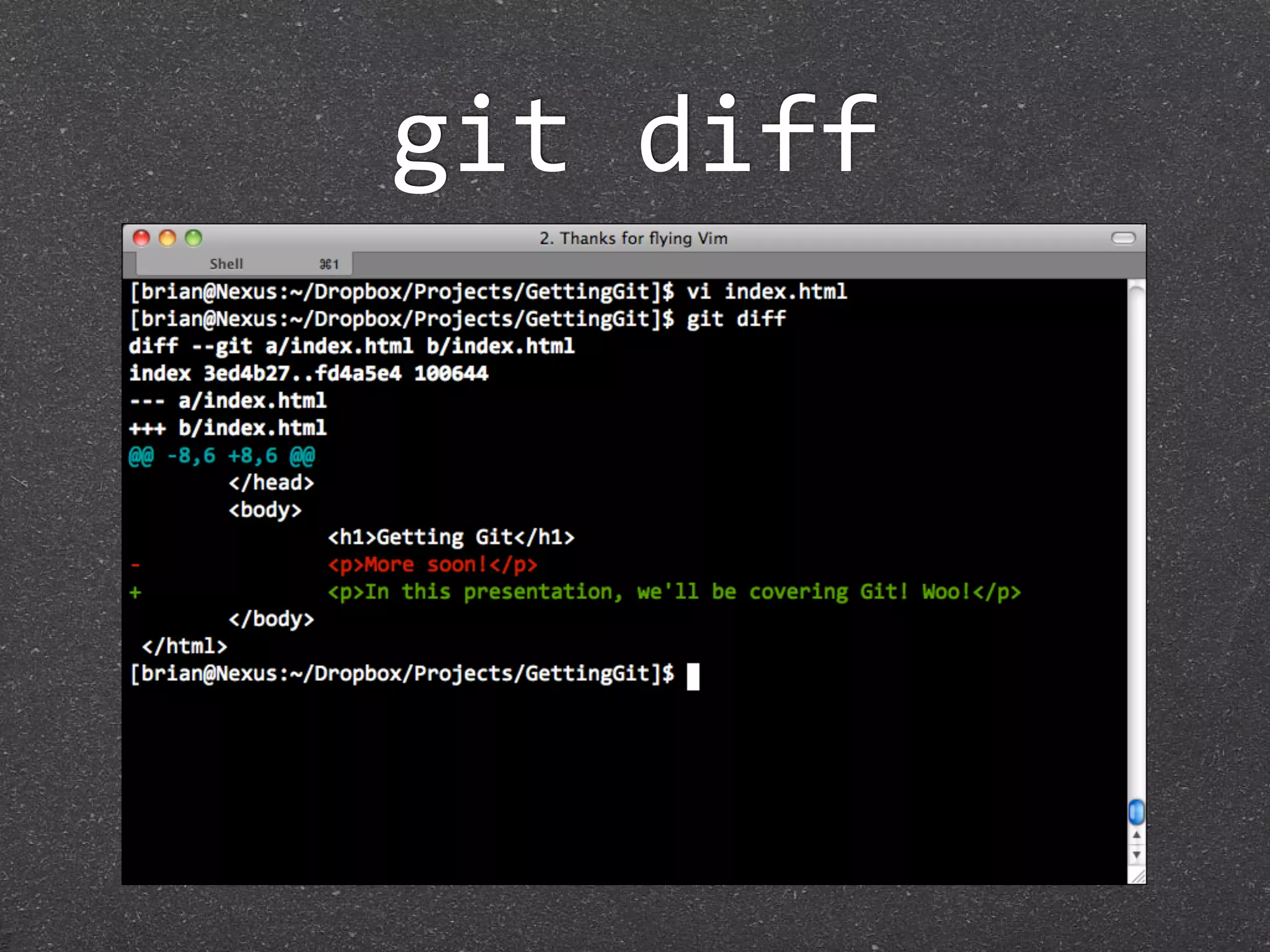 git diff
 