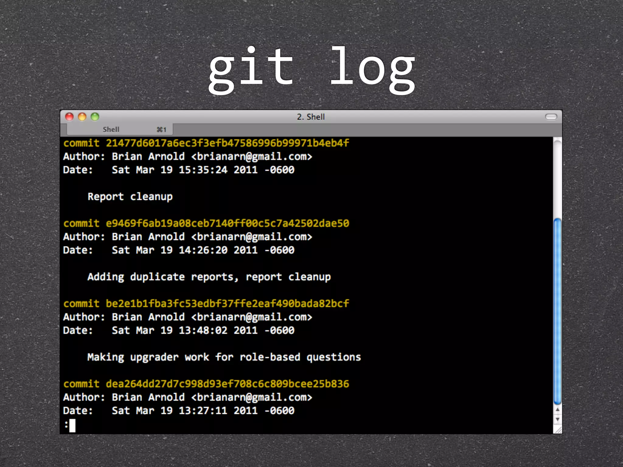 git log
 
