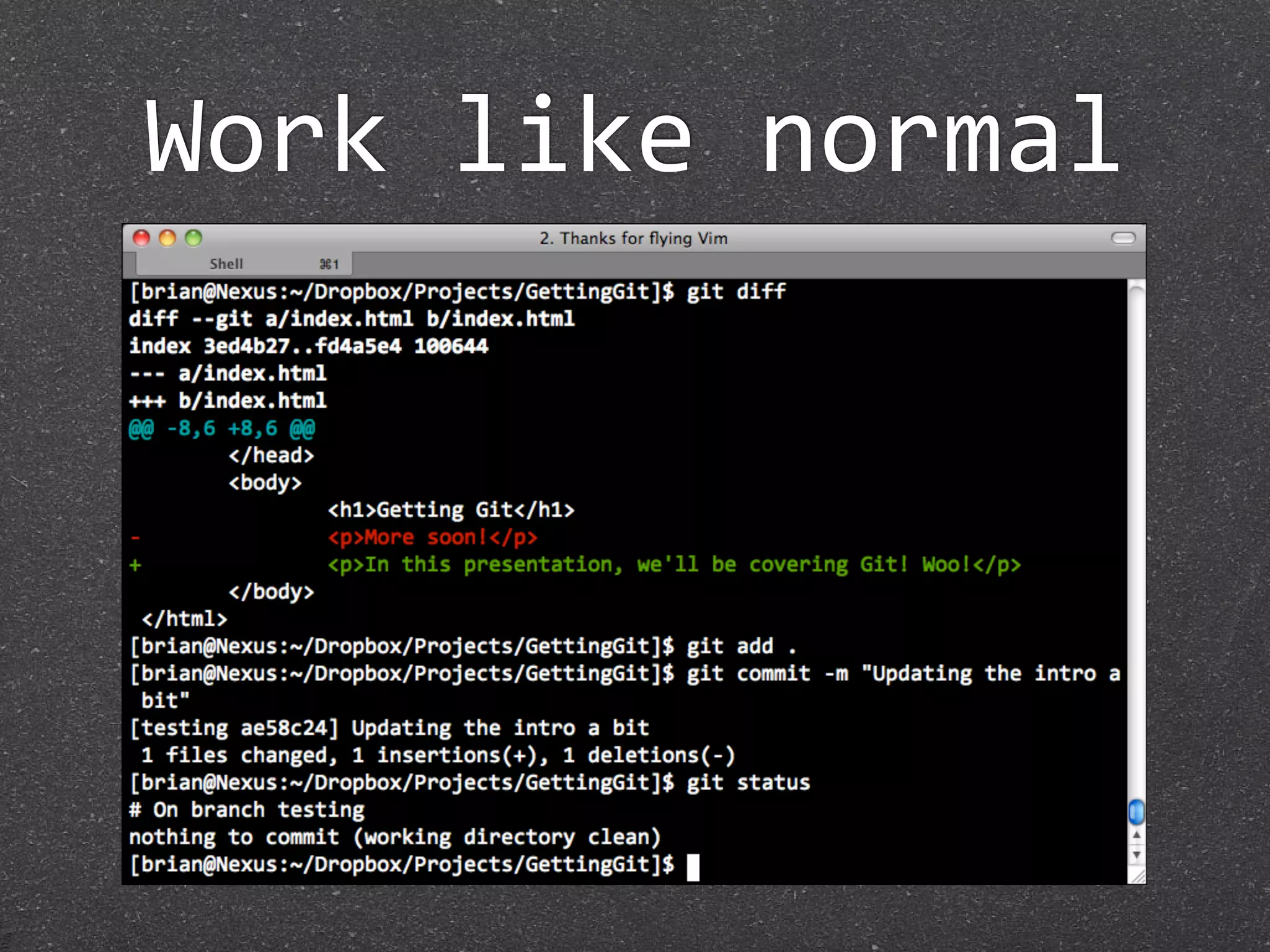 Work like normal
 
