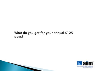 What do you get for your annual $125 dues?