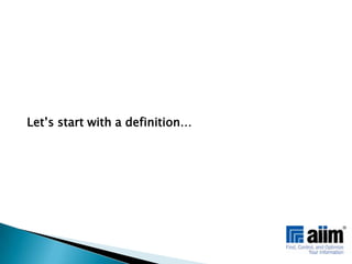 Let’s start with a definition…